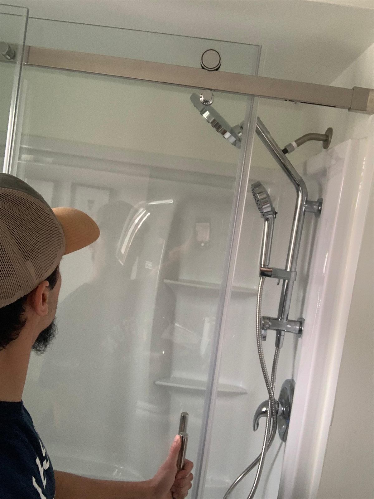 Expert plumbing and fixture alignment during a full bathroom upgrade